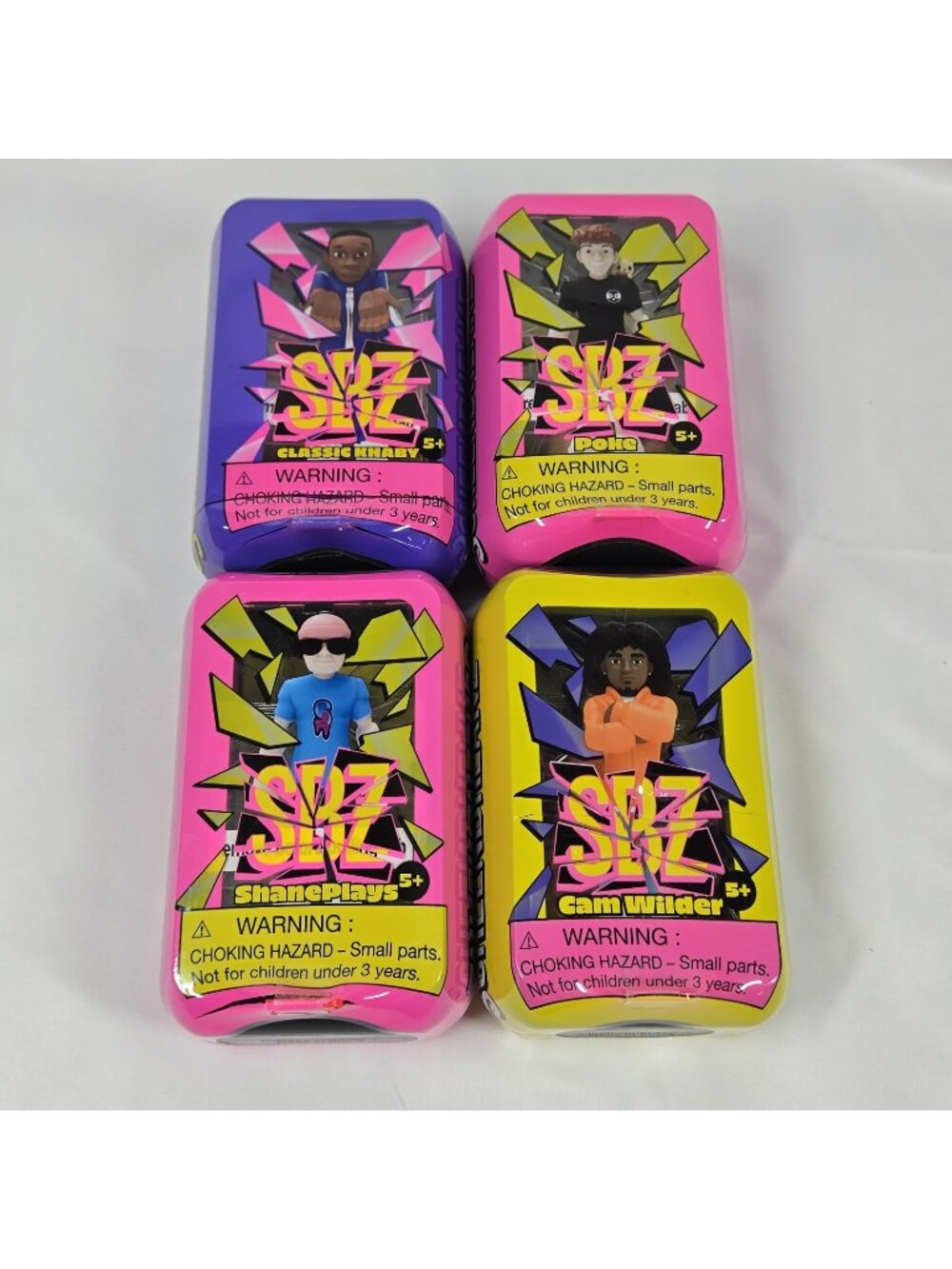 SBZ Screen Breakz Figures Lot of 4 Classic Khaby, Poke, Shane Plays, Cam Wilder